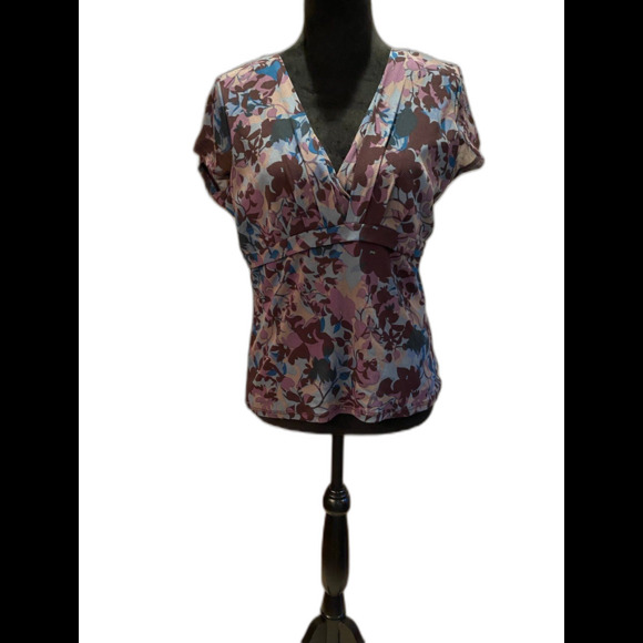 Axcess Womens Cap Sleeved Size Large Lined Blouse Spring Summer Top - Picture 1 of 9